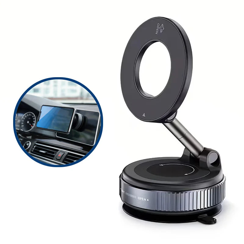 MagneHold Pro – Suport Magnetic cu Ventuză 360° pentru Telefon